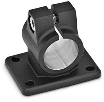 Flansch-Klemmverbinder, Bohrung 40mm / schwarz strukturmatt