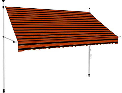 vidaXL Markise Einziehbar Handbetrieben Wasserabweisend Klemmmarkise Balkonmarkise Sonnenschutz Terrasse Balkon Garten 250cm Orange Braun
