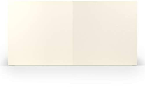 PAPERADO 25 Faltkarten Quadratisch - 15,7 x 15,7 cm - Ivory gerippt Creme - 220 g/m² - Blanko Doppelkarten Klappkarten Einladungskarten Basteln Geburtstag Hochzeit