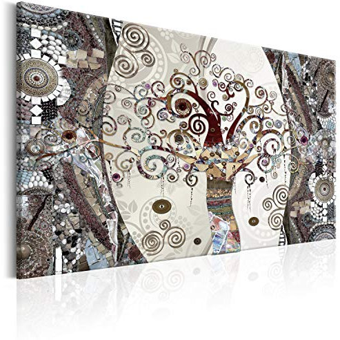 murando - Wandbilder XXL Gustav Klimt Baum des Lebens 120x80 cm 1 tlg - Wand Deko Vlies Leinwand Bilder Groß Wanddeko Wohnzimmer Schlafzimmer Kunstdrucke - Abstrakt l-A-0004-b-c