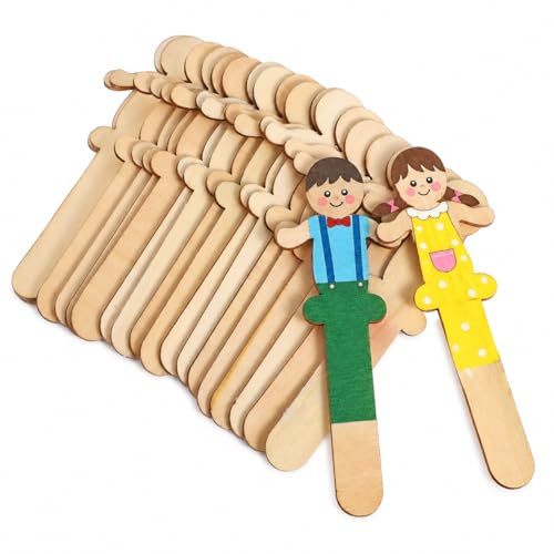 20 Pieces Miniature Wooden People Shapes - 14 mm Tiny Unfinished Wood Family Cutouts - DIY Craft Stick Figures for Dolls House Decor, Dioramas, Scrapbooking & Model Scene