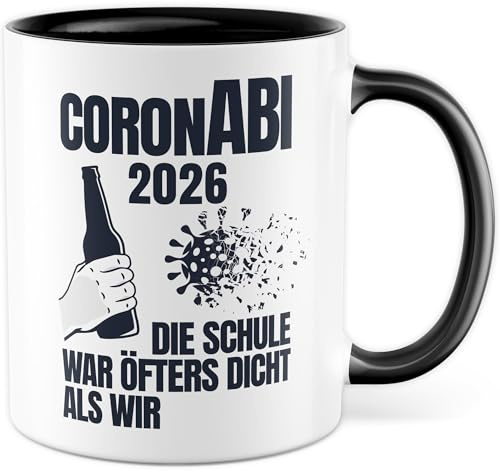 CoronABI 2026 Tasse, Abitur Geschenk Jungs Mädchen lustig, Kaffeetasse für Abiturient & Abiturientin zum Schul-Abschluss Deko Abiturgeschenk Kaffeebecher