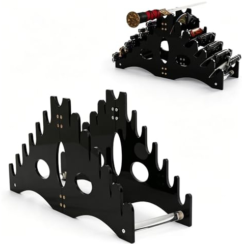 WANLIAN Messerständer, Messerhalter, Messer-Display-Ständer, Messer-Vitrine, Sammler-Messer-Display-Ständer, Schwertständer, für Taschenmesser-Organizer & Display-Hütte Heimdekoration (Schwarz)