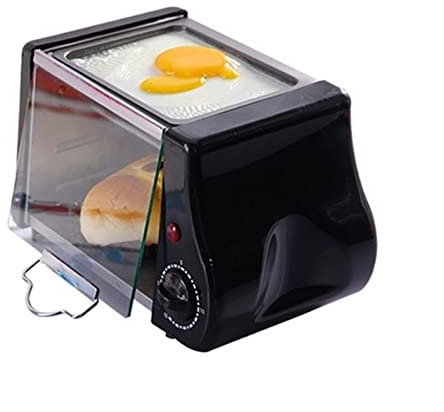 Outils de cuisson de gâteau d'anniversaire Mini four électrique rôti gril grille-pain gâteau machine à pain Steak œufs frits Omelette poêle minuterie petit déjeuner Machine (Color : Zwart)