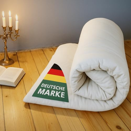 SHIATSU Premium Futon-Matratze Hanf, aufrollbare Futonmatratze Roll Bodenmatratze, Rollmatratze Faltmatratze Klappmatratze Gästematratze Boden Gästebett, Sleeping Mattress Tatami Bett (140cm)