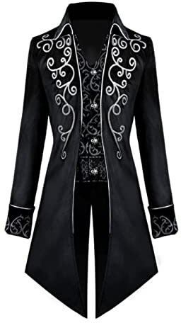 TSIRNK Steampunk Costume Men,Halloween Costumes for Men,Men's Steampunk Vintage Tailcoat