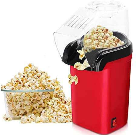Popcorn Machine,Small Popcorn Maker, Hot Air Popcorn Machine 1200W Home Popcorn Popper with Removable Lid & Measuring Cup, Fat Free and Healthy, for Home Movie Nights Parties Kids