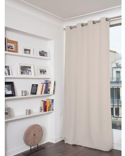 Moondream DecibelControl™ 3in1 Tenda antirumore | Isolamento acustico | Termico inverno+estate | 100% oscurante | Tecnologia brevettata | Prodotto in UE | Occhiello | Grigio MC17 | 140L x 180A cm