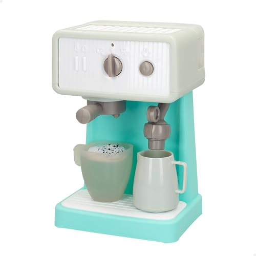 ColorBaby Play 47274 Machine à café avec lumière et Son, avec Accessoires, appareils de Jouet, Service à thé pour Enfants de Plus de 3 Ans
