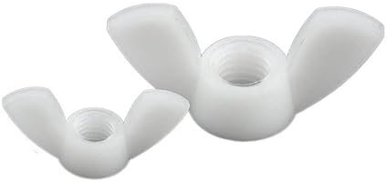 2/5/20 Stück M3 M4 M5 M6 M8 M10 M12 Nylon-Flügelmuttern, weißer Kunststoff, Schmetterlingsmutter (Color : 2pcs, Size : M6)