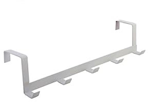 Türhänger Hakenleiste über der Tür Haken mit 5 Haken Kleiderbügel 11,4 X 3 X 2,5 Zoll Garderobe Handtuchhalter Garderobe für Kleidung Hut Handtuch Tür Kleiderbügel Rack für Badezimmer(Weiß)