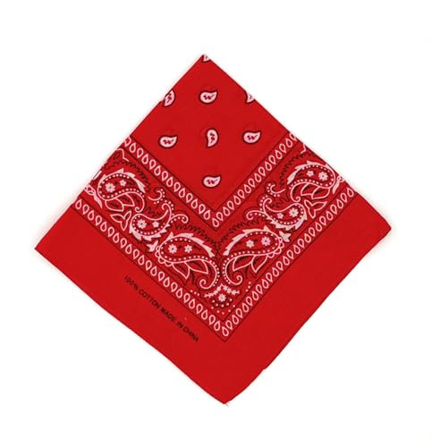 FASHION YOU WANT Schals & Tücher Bandana Halstuch Bikertuch Nickituch Kopftuch Baumwolle Mundschutz Piratentuch ideal für Karneval Fasching Karnevalskostüm (rot)