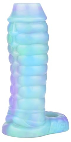 Jomyu Realistischer Dildo Monster Penis Sleeve Tier Penishülle mit Hodenring Alien Dildo Erektionssteigerung Extender Wiederverwendbare Penishülle Penis Vergrößerung G-Punkt Extender Sexspielzeug
