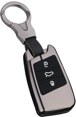 Sucxyor für Schlüsselhülle VW Magotan Passat B8 CC Tiguan MK2 Jetta | Zinklegierung Autoschlüssel Hülle Kompatibel mit Skoda Superb A7 Kodiaq Schlüssel Cover Schutzhülle mit Schlüsselanhänger