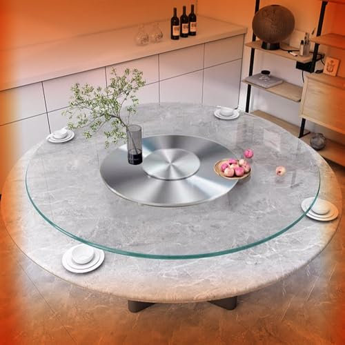 QSPNVFB Rotondo Tavolo Da Pranzo Vassoio Girevole In Vetro Temperato, 80cm Grande Lazy Susan Piatto Girevole, Giradischi Piatto Da Portata Girevole(60cm/24inch)