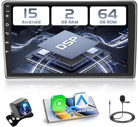 Hikity 2+64GB Android 15 Radio Coche para Opel Astra H/Zafira B/Corsa C D 2006-2010 Radio Carplay Android Auto Inalámbrico IPS 9 Pantalla Táctil Cámara Trasera Bluetooth Manos Libres Navegación GPS