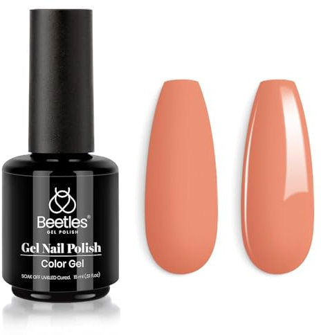 beetles Gel Nail Polish, 1 Pcs 15ml Peach Milkshake Colour Soak Off UV Gel Polish Nail Art Manicure Salon DIY at Home-CL167