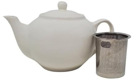 McEntee's Dublin - Tetera de cerámica para té (600 ml, 2 tazas) con infusor extraíble de acero inoxidable