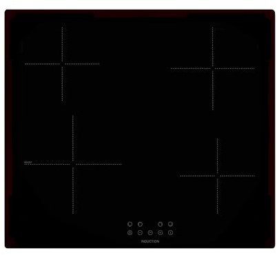 Willow WIH60TPI 60cm Induction Ceramic Hob, Touch Control Electric with Four Cooking Zones, 13 Amp Plug, Touch Controls, Boost