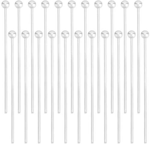 Beebeecraft 1 Box Mit 200 Kugelstiften Zur Schmuckherstellung 925 Stifte Mit Kugelkopf Aus Sterlingsilber 30mm