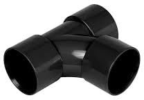 32mm Solvent Weld Waste Pipe Plumbing Fitting Swept Tee Bend-Black (Pack of 10)