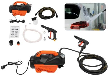 220 V, 1,3 KW, 10 MPA, autolivellante ad alta pressione con pompa dell'acqua, pompa idropulitrice per auto, cortile e giardino, con pistola a spruzzo e tubo da 1,5/7 m, tre tipi di pulizia