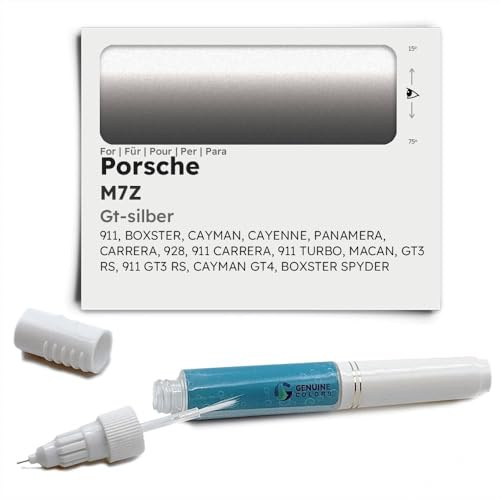 Genuine Colors Lackstift GT-Silber M7Z für Porsche Silber 911 Boxster Cayman Cayenne Panamera Carrera 928 Turbo MACAN GT3 RS GT4 Spyder