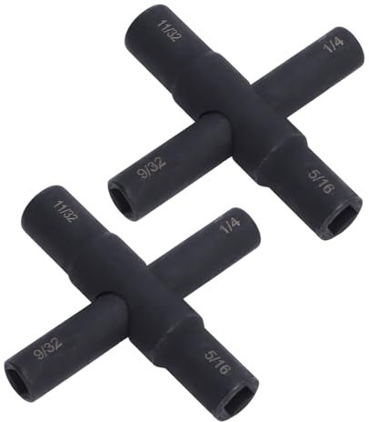 Fafeicy Chiave per Rubinetto in Acciaio 2 Pezzi, Chiave per Rubinetto a 4 Vie, Materiale in Acciaio, Set di Chiavi Incrociate per Tubo Flessibile del Rubinetto della Valvola, 1/4 9/32