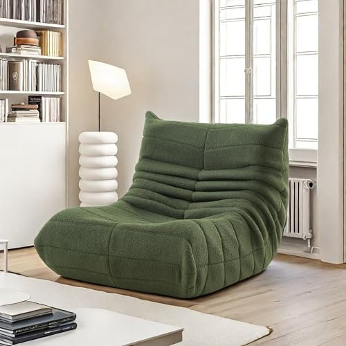 Julyue Bodensofa, Sitzsack Sofa bodenstuhl, Kamin Loungesessel, Lesesessel Bequem, Faules Sofa für Wohnzimmer Schlafzimmer, Liegesessel, Meditationsstuhl (Grün)