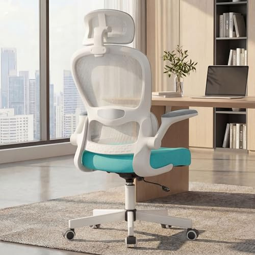 Blisswood Computer Chairs, High Back Ergonomic Office Chair with Adjustable Height Desk Chair with Lumbar Support & Flip-up Armrests, 130° Recline & 360° Swivel for Home Office Work Study