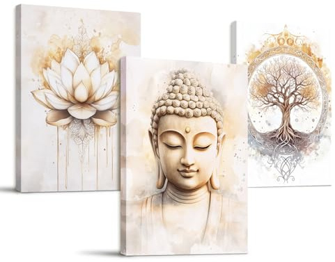 hyidecorart Baum des Lebens Lotus Mandala Wandbilder Wohnzimmer 40x58 cm