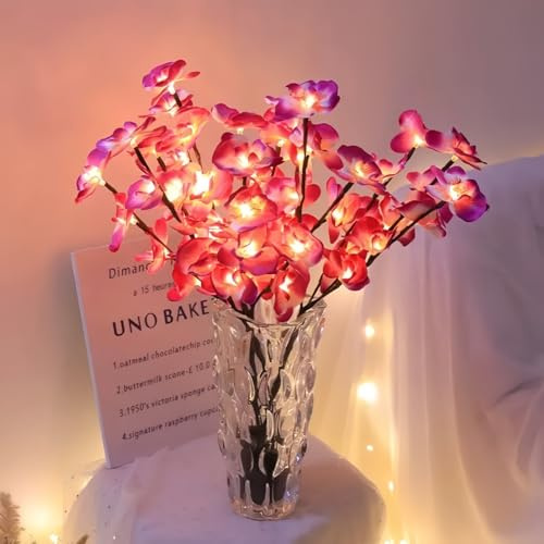 2 PCS LED Lighted Twig Branches 40 LED Beads Warm White Colored Battery Operated Decorative Branch Lights for Vase Bedroom Restaurant Coffee Bar Library Party Photo Background 70CM
