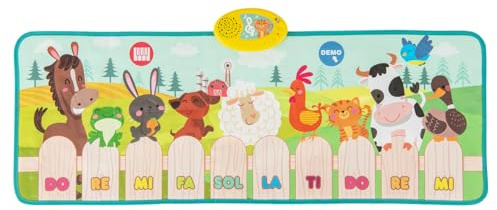 COSTWAY Musikmatte Kinder, Klaviermatte mit 10 Tierstimmen & 10 Klavierton, Keyboard Tanzmatte mit 10 Lieder, Baby Spielzeug Geschenk für Jungen und Mädchen ab 1 Jahr
