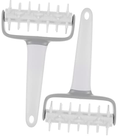HEALEEP 2pcs Pizza Dough Docker Roller Pin Puncher Plastic Baking Tool Pastry Hole Maker for Home Kitchen