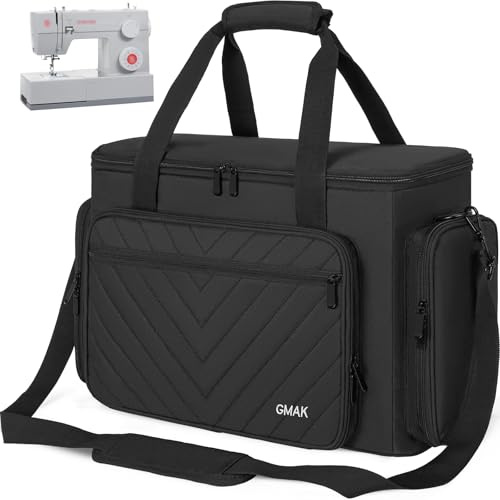 OUUTMEE Custodia per macchina da cucire con imbottitura rimovibile, Nero , Case Only, Organizer per borse