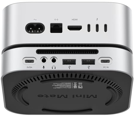 ORICO MiniMate Pro+ Hub Supporto 40Gbps per Mac mini M4/M4 Pro 2025: SSD NVMe 4TB integrato (non rimovibile), Dock USB4 in alluminio, audio 3,5 mm, 2×USB-A, compatibile USB4