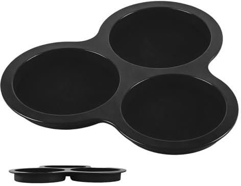 qixeuoa Stampini in Silicone per Uova per Friggitrice ad Aria | Stampo Per Cupcake Da Forno Con 3 Cavità,Teglia Per Muffin Per Friggitrice Ad Aria - Per Piccoli Dolci Budini Hamburger Per Colazione