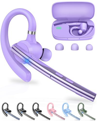 New Bee Bluetooth Headset mit 72h Spielzeit Bluetooth V5.1 mit LED Ladecase | Freisprech Headset Handy Freisprecheinrichtung Ohr mit CVC 8.0 und ENC Dual Mikrofon für iPhone/Android/Laptop