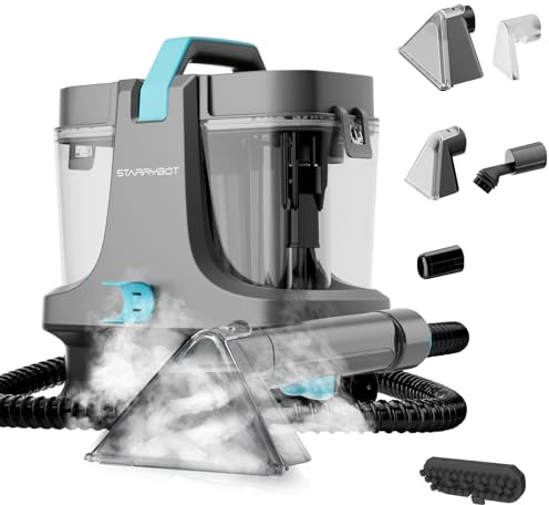 STARRYBOT 1500W Tragbarer Waschsauger Teppichreiniger mit Dampf- und Heiztechnologie, 18Kpa Nasssauger Polsterreiniger, Multifunktionaler Fleckenreiniger für Haustiere, Sofa, Teppiche & Treppen