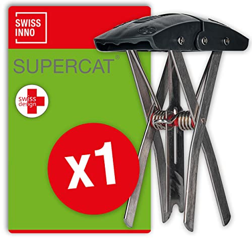 SWISSINNO Trappola per Talpe SuperCat. Design europeo, ultra efficace con alti tassi di cattura, azione unica di cattura del grilletto, facile da usare, sicura e riutilizzabile: 1 trappola