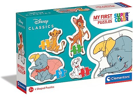 Clementoni 20806 Supercolor Disney Classic | Puzzle 3+6+9+12 Teile ab 2 Jahren, buntes Kinderpuzzle mit besonderer Leuchtkraft & Farbintensität, Geschicklichkeitsspiel