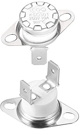 sourcing map 2pcs Bimetall Temperaturreglerschalter Thermostat 160°C 10A Normal schließen NC de