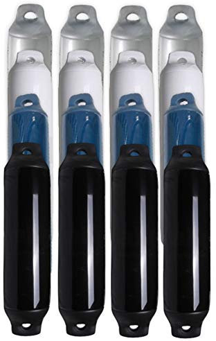 Saarwebstore Fender Majoni Comet 4er-Set Rammschutz Yacht Bootsfender Boot Langfender 4 Farben Navy/Silber/Schwarz/Weiß 7 Größen Farbe Weiß, Größe Maß 6 Ø 300x900mm