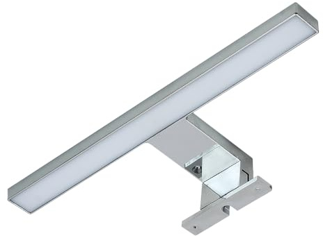 Kwazar Luminaire - Wandleuchte Innen, LED Spiegelleuchte Bad, Feuchtraumleuchte LED, Badezimmer Lampe 5W, Breite 30cm, Neutralweiß 4000 K, IP44, 230V - Geringer Energieverbrauch, ANITASilber
