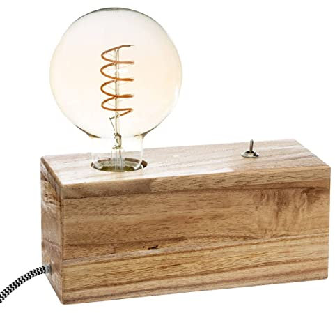 Atmosphera - Lampe socle Tibu en bois
