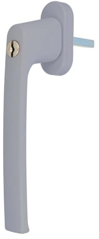 Premium Aluminium Fenstergriff für Terrassen-, Kipp- und Schiebetüren - abschließbar, Farbe:Silber F1, Stiftlänge:40mm
