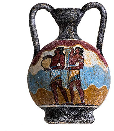 BeautifulGreekStatues Ancient Greek Minoan Anfora Portavasos hechos a mano de cerámica Jarrón pequeño