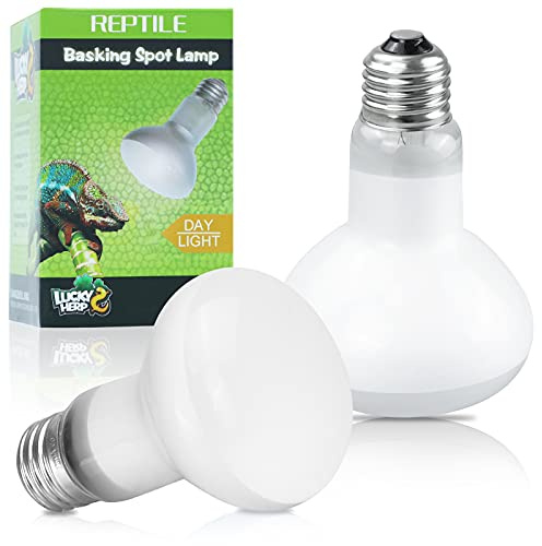 LUCKY HERP Reptile Heat Lamp Bulb, 2 Pack 100W Basking Spot Light for Tortoise D3, E27 Reptile Basking Lamp for Lizard, Snake, Chick, Dog