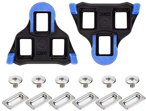 Fahrrad Stollen,Asudaro 2Stk Rennrad Cleats Strapazierfähige SPD Cleats Fahrrad-Pedalplatten mit 6 Unterlegscheiben und 6 Befestigungsschrauben Kompatibel mit Indoor- und Outdoor-Rennrädern,Blau