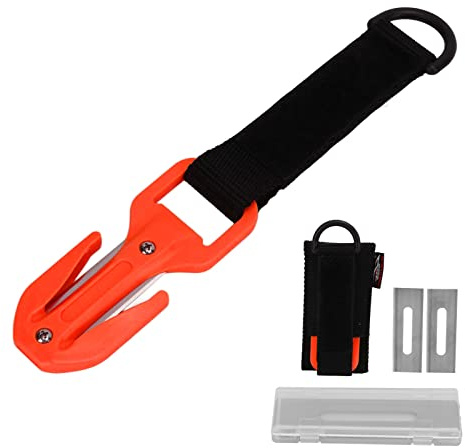 BigKing Cortador de línea de Seguridad de Buceo, Cortador de línea de Buceo de Dos Lados Cortador de Cuerda de Cable de Buceo con Cuchilla para Buceo de Rescate de Seguridad(Naranja)